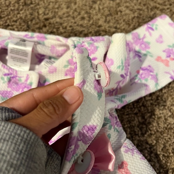Blueberri Boulevard Girls Size 24 months Purple Floral Dress with Tulle and Coat - Picture 4 of 13